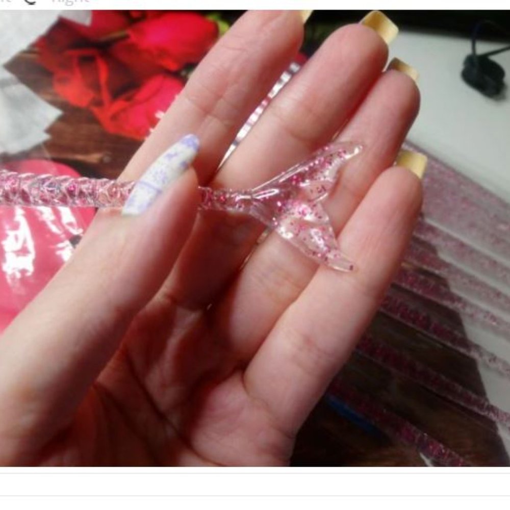 10 Piece Acrylic Mermaid Make Up Brush Set - Picture 8 of 9